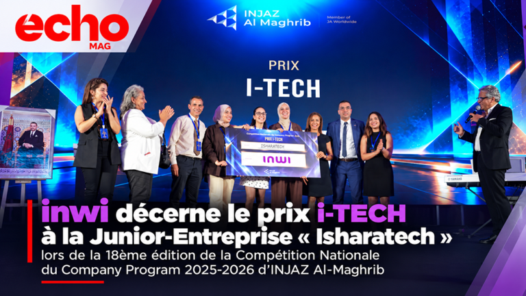 inwi décerne le prix i-TECH à la Junior-Entreprise « Isharatech » lors de la 18ème édition de la Compétition Nationale du Company Program 2025-2026 d’INJAZ Al-Maghrib